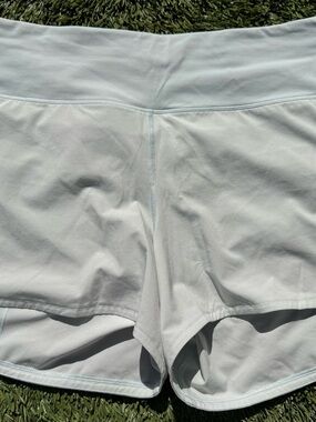 lululemon athletica light gray/white athletic shorts